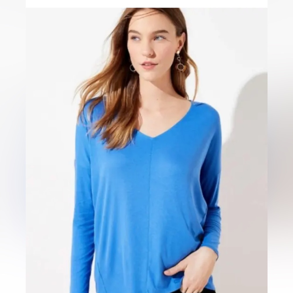 LOFT Petites Long Sleeve V-Neck Dolman Tee